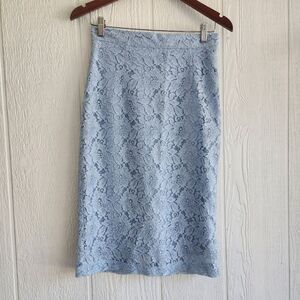 Zara Lace Blue Pencil Skirt